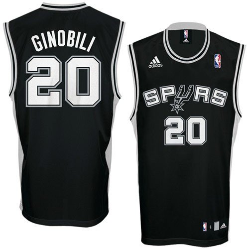 adidas San Antonio Spurs #20 Manu Ginobili Black Replica Basketball Jersey