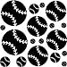 BASEBALL....WALL STICKERS ART DECALS DECOR, RED