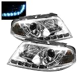 Spyder Auto Volkswagen Passat B5 Chrome DRL LED Projector Headlight