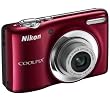 Nikon Coolpix L25 Digitalkamera (10 Megapixel, 5-fach opt. Zoom, 7,5 cm (3 Zoll) Display, bildstabilisiert) Kit inkl 2GB-Speicherkarte und Tasche rot