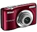 Nikon Coolpix L25 Digitalkamera (10 Megapixel, 5-fach opt. Zoom, 7,5 cm (3 Zoll) Display, bildstabilisiert) Kit inkl 2GB-Speicherkarte und Tasche rot