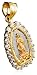 Jewelry : 10k Tri-Color Gold Cubic Zirconia Guadalupe Charm