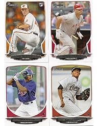 2013 Bowman Baseball Series Complete Mint 330 Card Set Including the Regular 220 Card Set and the 110 Card Prospects Sets. Loaded with Stars, Rookies and Prospects Including Derek Jeter, Albert Pujols, Manny Machado, Jurickson Profar, Bryce Harper, Stephen Strasburg, Yu Darvish, Yoenis Cespedes, Josh Hamilton, Bryce Harper, Byron Buxton and More!