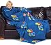 NCAA Kansas Jayhawks Adult Comfy Throw, Officially Licensed Blanket with Sleeves by Northwest "Repeat" Design