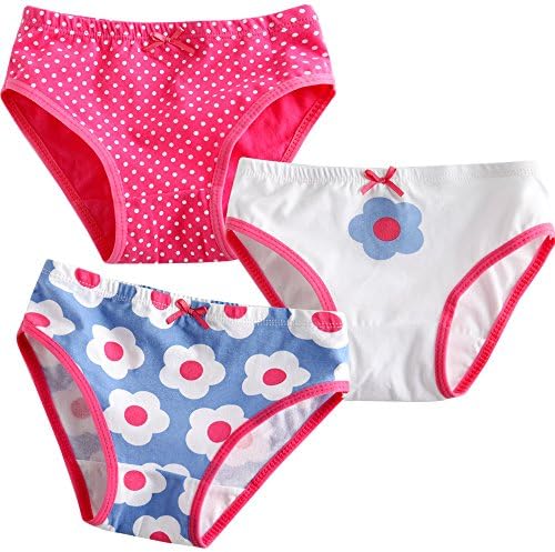 Vaenait Baby Toddler Kids Girls Briefs 3-Pack Underwear Set Daisy L (6-7Y)