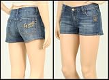 G Unit - G-Unit Girls "Short" Denim Jean Shorts, Medium Blue Wash
