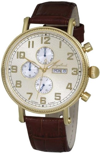 Engelhardt Herrenuhr E-385704129070, Automatikuhr, Datum, Wochentag, Monat, 24-Stunden, Glasboden, champagner