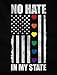 Hearts No Hate In My State - Gay & Lesbian Pride American Flag Women Tank Top