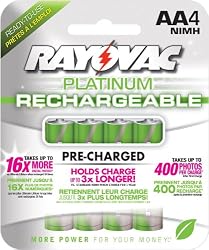 Rayovac Platinum Pre-Charged  NiMH AA Size Batteries, 4 Count