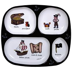 Divided TV Dinner Tray Baby Cie Pirates Colorful Melamine Baby Dinnerware