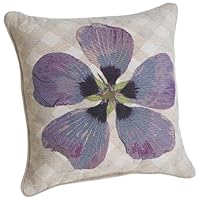 Janie Gross 18-inch Square Chenille Pillow, Hibiscus Purple