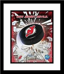 New Jersey Devils NHL Framed 8x10 Photograph Team Logo and Hockey Puck