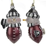 Pack of 4 Oakland Raiders 5" Light-Up Snowman Christmas Ornaments