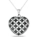 Black Rhodium Plated Sterling Silver Black Diamond Heart Pendant Necklace (.50 cttw), 18