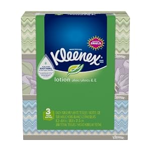 Kleenex Lotion Facial Tissue, 120 Count, (Pack of 3)