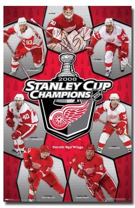 Buy Detroit Red Wings (2008 Stanley Cup Champions) Sports Poster Print - 24 X 36 by Adam Hersh Posters