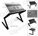 Adjustable Laptop Table with Cooler Laidback Laptop Desk Portable Bed Tray Book Stand A7