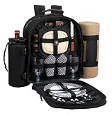 Classic Backpack For Two w/Blanket (Black)