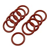 Amico 10 Pcs Red Silicone O Ring Oil Seals Gaskets Washers 24mm x 3mm