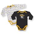 NFL Steelers Infant Two Pack Long-Sleeve Solid and Print Bodysuits, 3-6 Months