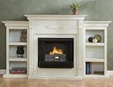 Southern Enterprises (SEI) FA8544BG - Tennyson Antique White Gel Fuel Fireplace w/Bookcases