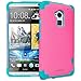 Fosmon HYBO-DUOC Series Detachable Hybrid Silicone + PC Case for HTC One Max/HTC T6 (Blue/Pink)