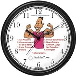 All of THE 7 HABITS #2 - Black Youth (Spanish Text) - Wall Clock from THE 7 HABITS - CLOCK COLLECTION by WatchBuddy Timepieces (Hunter Green Frame)