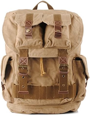 VANZ Canvas Camera Backpack Rucksack Bag for Sony Canon Nikon Olympus Pentax Khaki