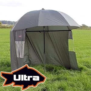 Ultra Fishing - Parapluie de Pêche 2,2m + Panneaux à Fermature Éclair avec fenêtre