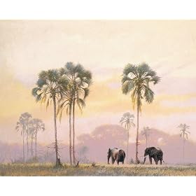 Brewster Round the World 259-72010 Pre-pasted Wall Mural Elephant Walk, 72-Inch Height x 108-Inch Width