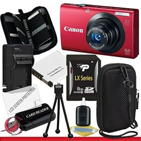 Canon PowerShot A3400 IS (Red) 16.0 MP Digital Camera with 5x Optical Image Stabilized Zoom Package 3