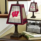 Wisconsin Badgers Memory Company Art Glass Table Lamp NCAA College Athletics Fan Shop Sports Team Merchandise