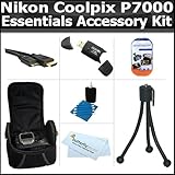 Essentials Accessory Kit For Nikon Coolpix P7000 10.1 MP Digital Camera Includes 2.0 High Speed USB Card Reader + Deluxe Carrying Case + Mini HDMI Cable + Mini Flexible Tripod + LCD Screen Protectors + BP MicroFiber Cloth + More