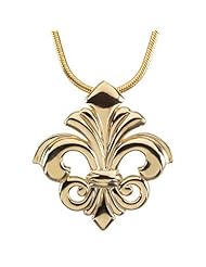 14K Yellow Gold Fleur de Lis Pendant with Chain -- LIFETIME WARRANTY