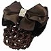 uxcell Woman Dark Brown Ribbon Velvet Bowknot Decor Snood Hairclip
