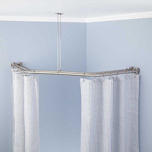 Naiture 48″ x 48″ x 48″ Brass NeoAngle Double Shower Curtain Rod Oil