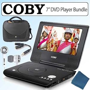Coby TFDVD7008 7 TFT Portable DVD Player Bundle 