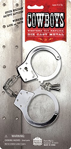 Die Cast Metal Toy Handcuffs By Parris Manufacturing (Includes 2 keys)