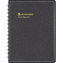 AT-A-GLANCE Auto Record Book, 3x6, Black, Undated (80-135-05)