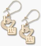 New York Giants 1/2 I Heart ny Dangle Earrings - 10KT Gold Jewelry