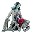 "Love" Artstone Angel Collectible Figurine with Heart