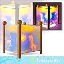 Baby Childs Magical Nursery Night Light Lantern Lamp in Red Frame - Jungle Animals - Perfect Baby Gift