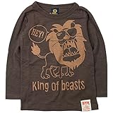 《H28年秋冬物》BOOM TOWNKIDS(ブームタウンキッズ) KING OF BEASTスラブ天竺長袖Tシャツ 130cm/ブラウン NO.F-961145