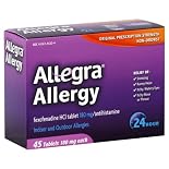 Allegra Allergy, 24 Hour, Indoor and Outdoor, Original Prescription Strength, 180 mg, Tablets, 45 ct.