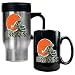 Cleveland Browns NFL Travel Mug & Ceramic Mug Set - Helmet logo