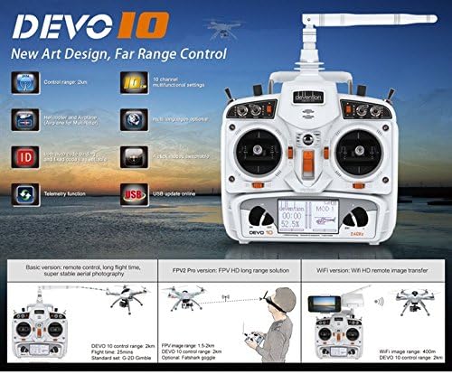 Walkera QR X350 PRO FPV Devo 10 Transmitter Controller Remote Control - FAST FREE SHIPPING FROM Orlando, Florida USA!