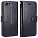 iPhone 7 Case, LK Luxury PU Leather Wallet Flip Protective Cases Cover with Card Slots (Black)