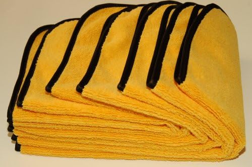 6pcs Deluxe Microfiber Towels Super Absorbent 16x16 Yellow