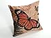 Createforlife Home Decorative Cotton Linen Square Pillowcase Retro Butterfly Swing Wings Throw Pillow Shams Cushion Cover 18