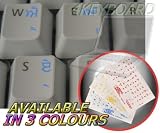 PUNJABI KEYBOARD STICKERS WITH BLUE LETTERING ON TRANSPARENT BACKGROUND